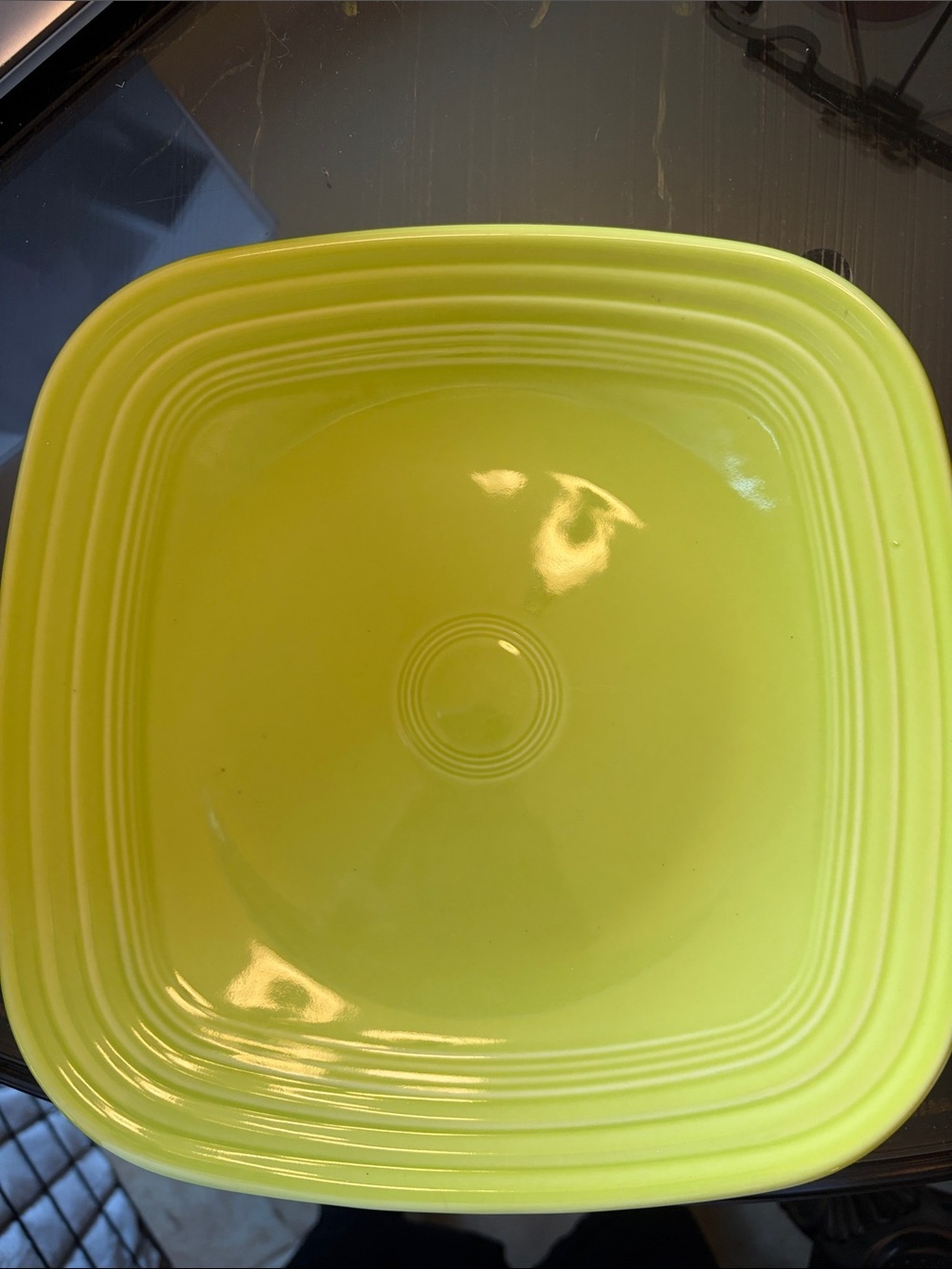 Fiesta Homer Laughlin lime green 11” square dinner plate
